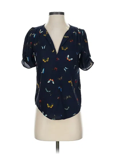 Pre-owned Joie Short Sleeve Blouse In Blue