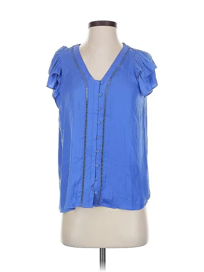 Pre-owned Joie Short Sleeve Blouse In Blue