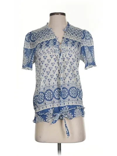 Pre-owned Joie Short Sleeve Blouse In Blue