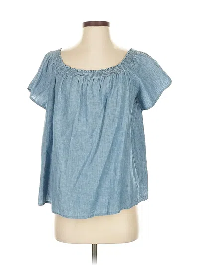 Pre-owned Joie Short Sleeve Blouse In Blue