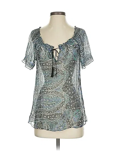 Pre-owned Joie Short Sleeve Blouse In Blue