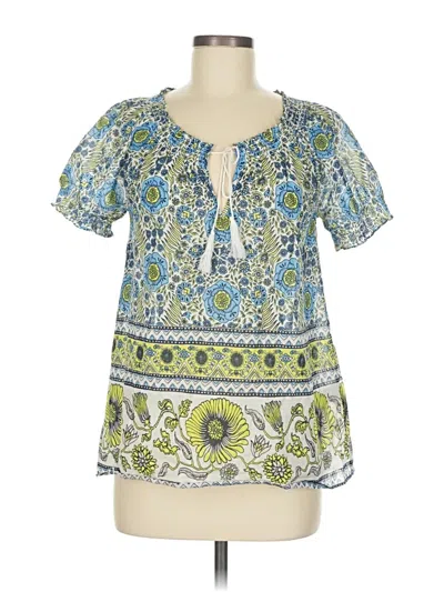 Pre-owned Joie Short Sleeve Blouse In Blue