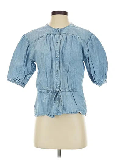 Pre-owned Joie Short Sleeve Blouse In Blue