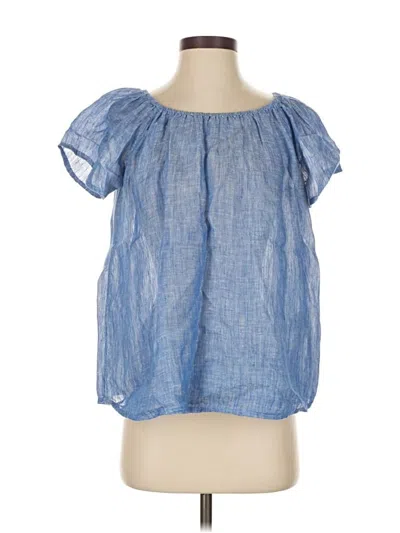 Pre-owned Joie Short Sleeve Blouse In Blue