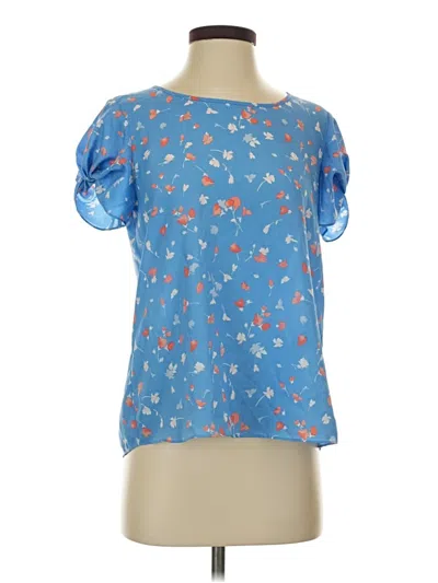 Pre-owned Joie Short Sleeve Blouse In Blue