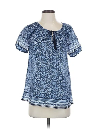 Pre-owned Joie Short Sleeve Blouse In Blue