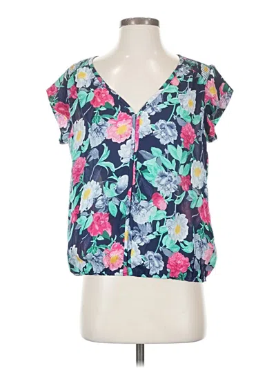 Pre-owned Joie Short Sleeve Blouse In Blue