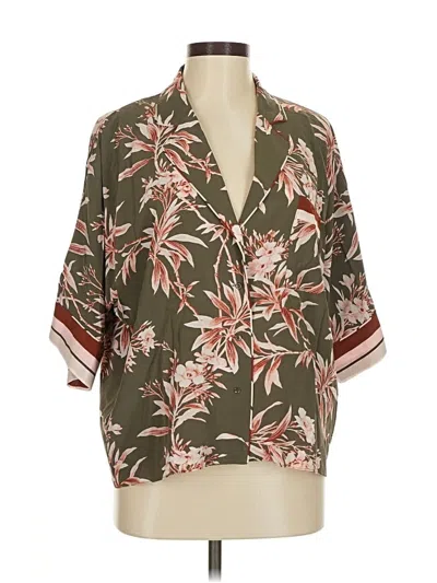 Pre-owned Joie Short Sleeve Blouse In Brown