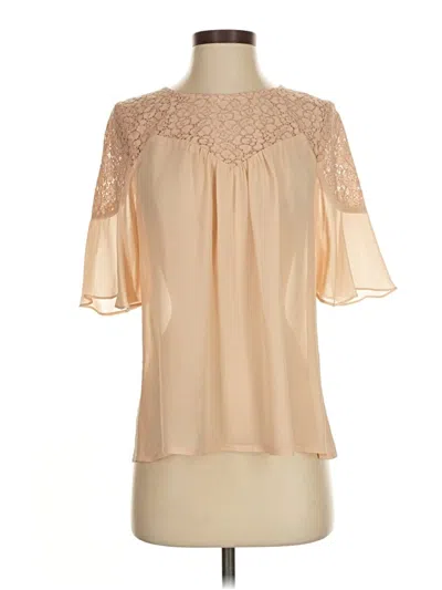 Pre-owned Joie Short Sleeve Blouse In Brown