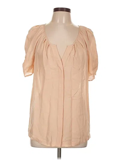 Pre-owned Joie Short Sleeve Blouse In Brown
