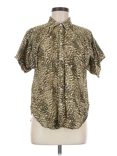 Pre-owned Joie Short Sleeve Blouse In Brown