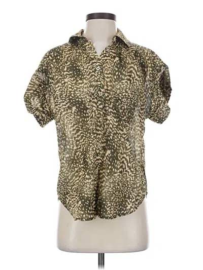 Pre-owned Joie Short Sleeve Blouse In Gold