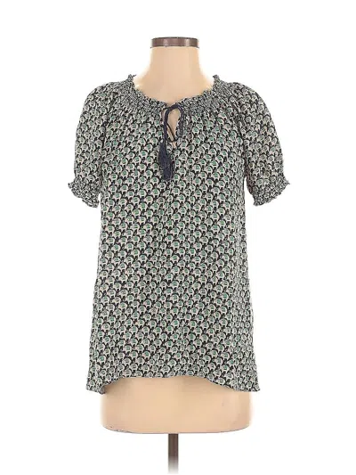 Pre-owned Joie Short Sleeve Blouse In Green