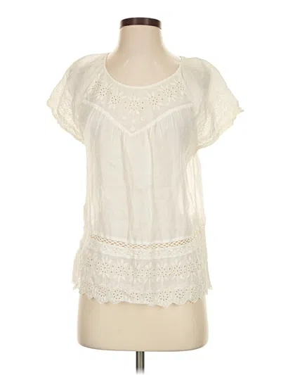 Pre-owned Joie Short Sleeve Blouse In Ivory