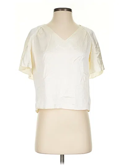 Pre-owned Joie Short Sleeve Blouse In Ivory