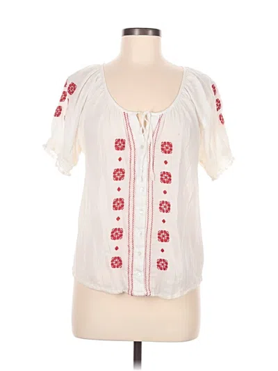 Pre-owned Joie Short Sleeve Blouse In Ivory