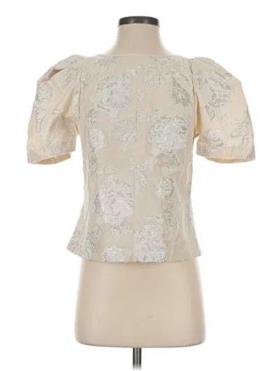 Pre-owned Joie Short Sleeve Blouse In Ivory