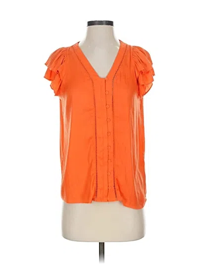 Pre-owned Joie Short Sleeve Blouse In Orange