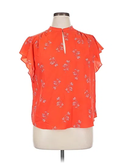 Pre-owned Joie Short Sleeve Blouse In Orange