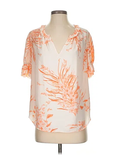 Pre-owned Joie Short Sleeve Blouse In Orange