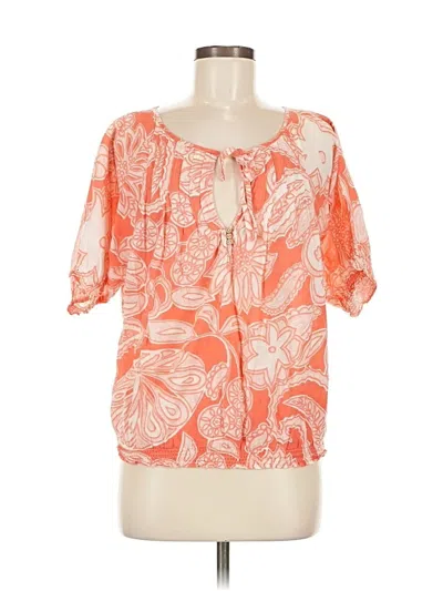 Pre-owned Joie Short Sleeve Blouse In Orange
