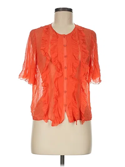 Pre-owned Joie Short Sleeve Blouse In Orange