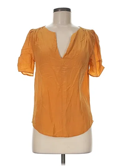 Pre-owned Joie Short Sleeve Blouse In Orange