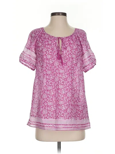 Pre-owned Joie Short Sleeve Blouse In Pink