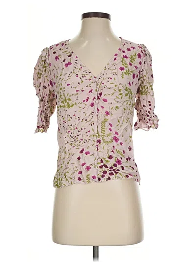 Pre-owned Joie Short Sleeve Blouse In Pink