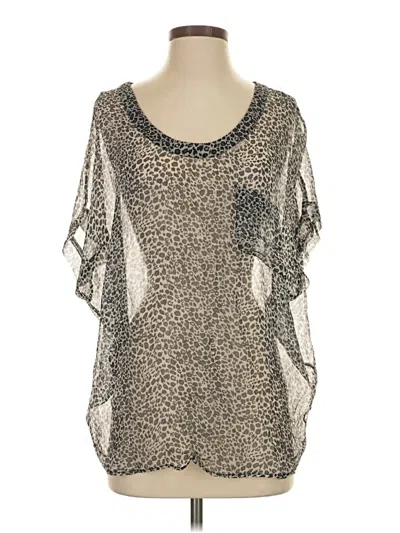 Pre-owned Joie Short Sleeve Blouse In Silver