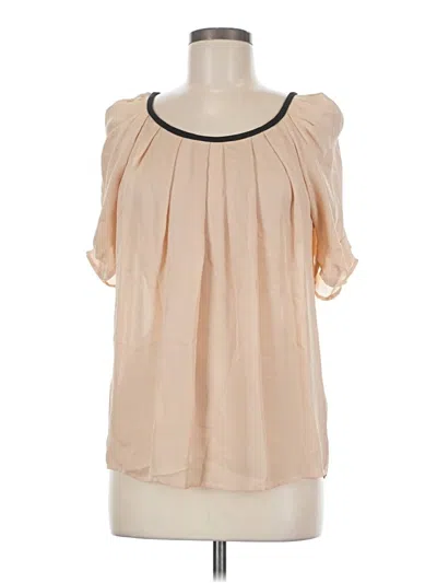 Pre-owned Joie Short Sleeve Blouse In Tan