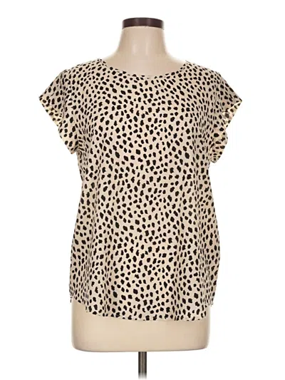 Pre-owned Joie Short Sleeve Blouse In Tan