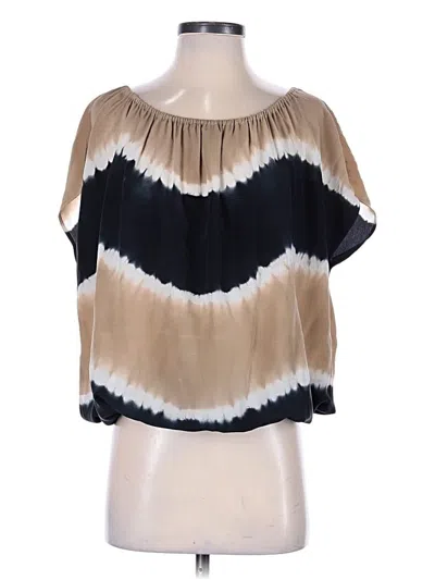 Pre-owned Joie Short Sleeve Blouse In Tan
