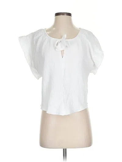 Pre-owned Joie Short Sleeve Blouse In White