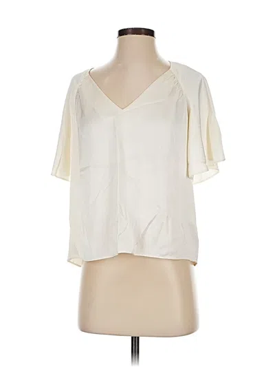 Pre-owned Joie Short Sleeve Blouse In White