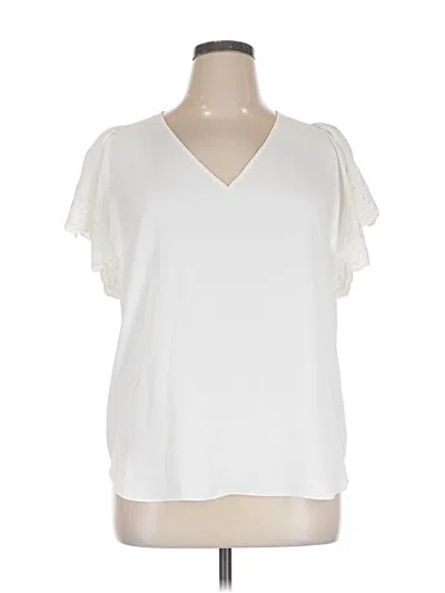 Pre-owned Joie Short Sleeve Blouse In White