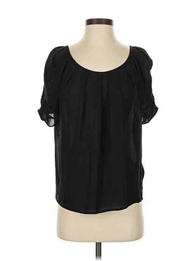 Pre-owned Joie Short Sleeve Silk Top Black Scoop Neck Tops
