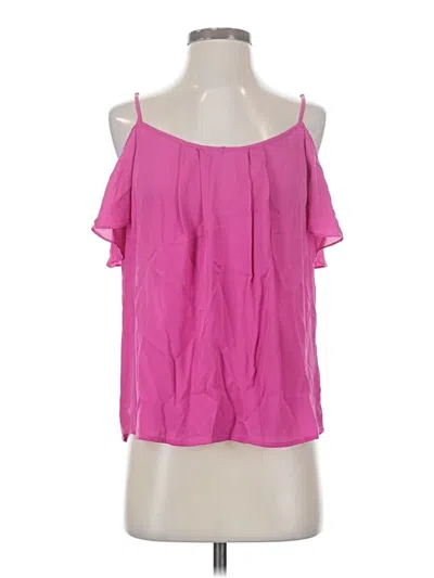 Pre-owned Joie Short Sleeve Silk Top Pink Cold Shoulder Neckline Tops