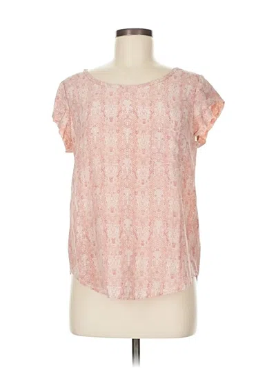 Pre-owned Joie Short Sleeve Silk Top Pink Scoop Neck Tops