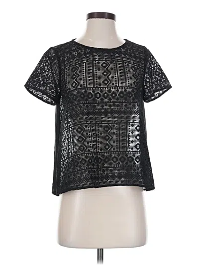 Pre-owned Joie Short Sleeve Top Black Square Neckline Tops