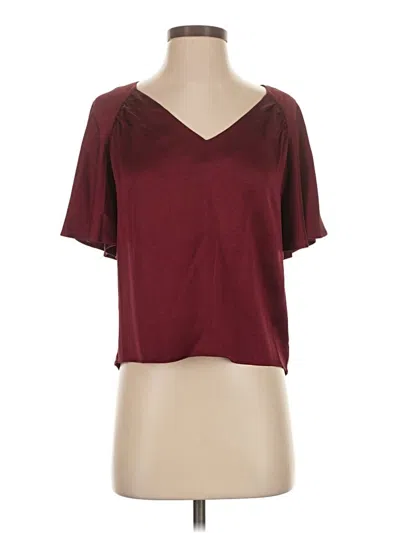 Pre-owned Joie Short Sleeve Top Burgundy V Neck Tops