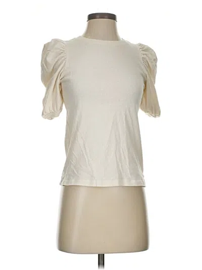Pre-owned Joie Short Sleeve Top Ivory Sweetheart Neckline Tops In White