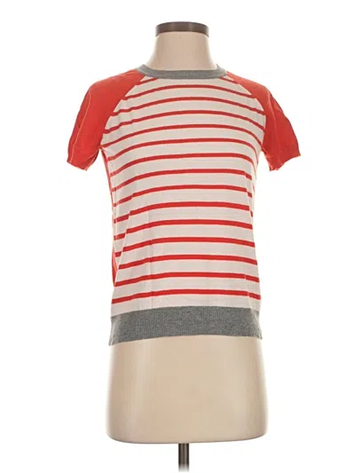 Pre-owned Joie Short Sleeve Top Red Mock Neckline Tops