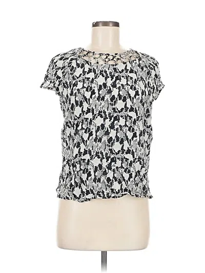 Pre-owned Joie Short Sleeve Top Silver Keyhole Neckline Tops