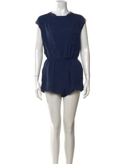 Pre-owned Joie Silk Crew Neck Romper In Blue
