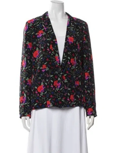 Pre-owned Joie Silk Floral Print Blazer In Blue