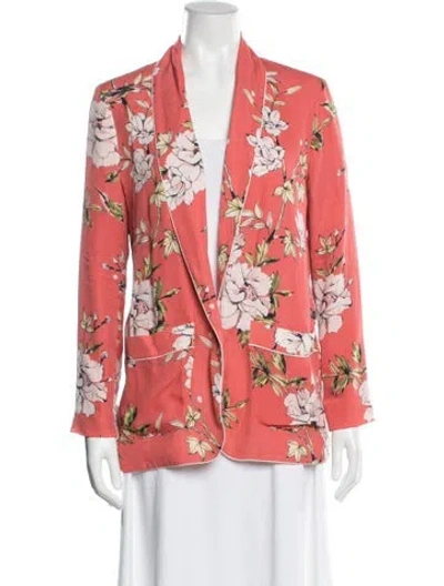 Pre-owned Joie Silk Floral Print Jacket In Pink