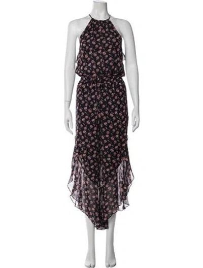 Pre-owned Joie Silk Floral Print Jumpsuit In Pink