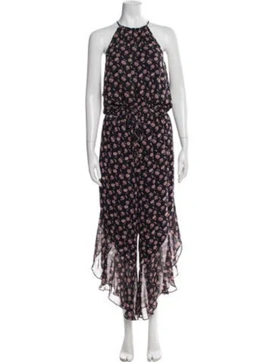 Pre-owned Joie Silk Floral Print Jumpsuit In Pink