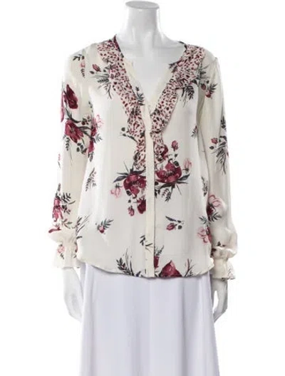 Pre-owned Joie Silk Floral Print Sweater In Multi